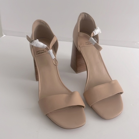 Jeffrey Campbell Women's Pop-Star High Block Heel Sandals Nude Size 10 NWT - Picture 5 of 7